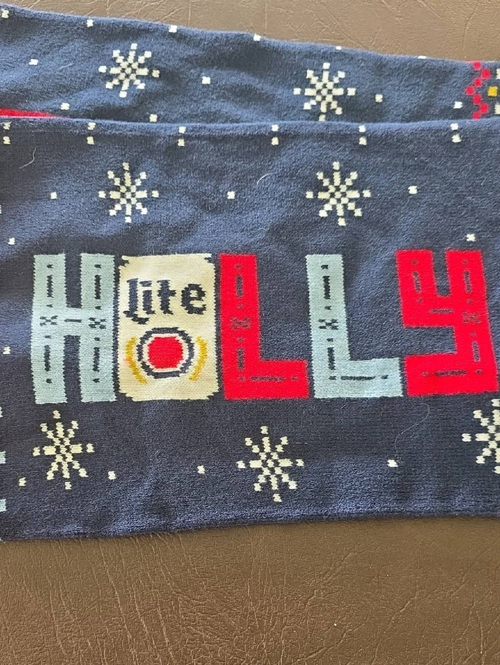 Miller Lite Holiday Knit Scarf - Navy & Red